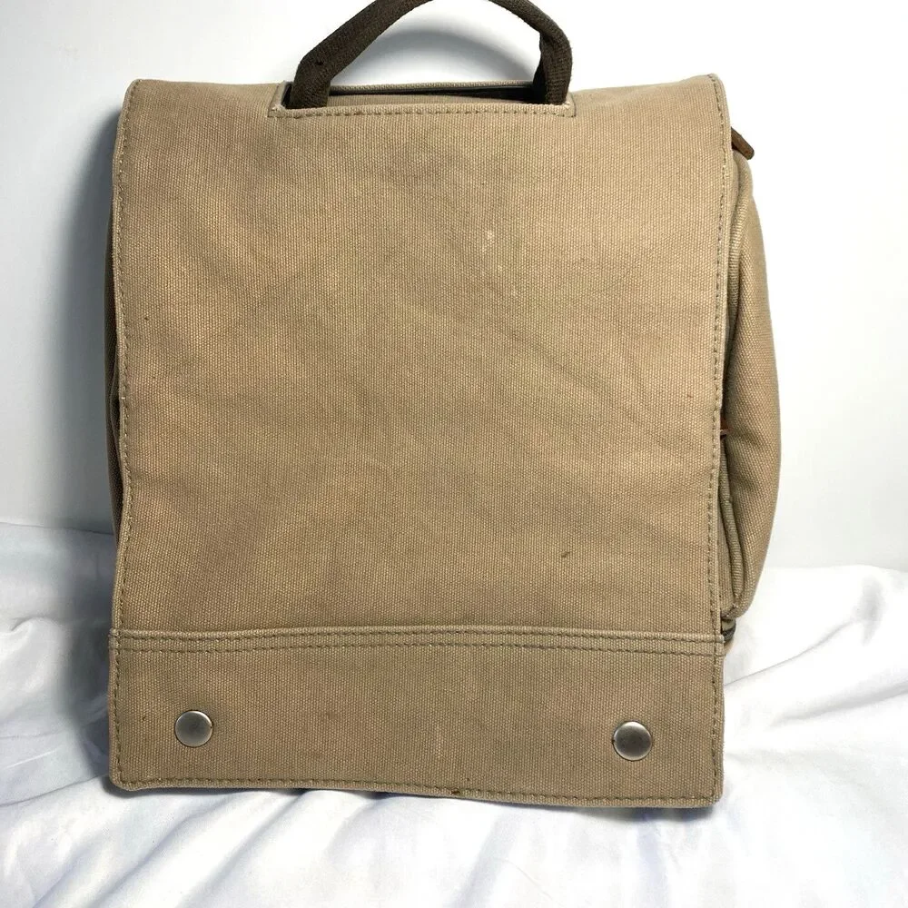 Banana Republic Canvas/Leather Hanging Travel Kit Toiletry Bag Vintage 11x11x6